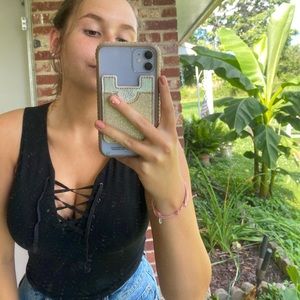 Black laced tank top